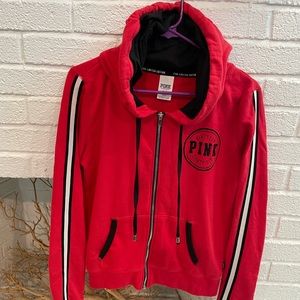 Pink collegiate zip up hoodie, limited edition vintage!